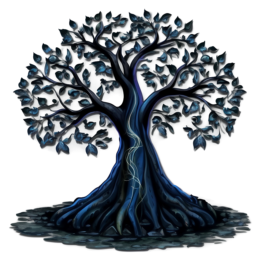 Midnight Black Tree Design Png 06212024