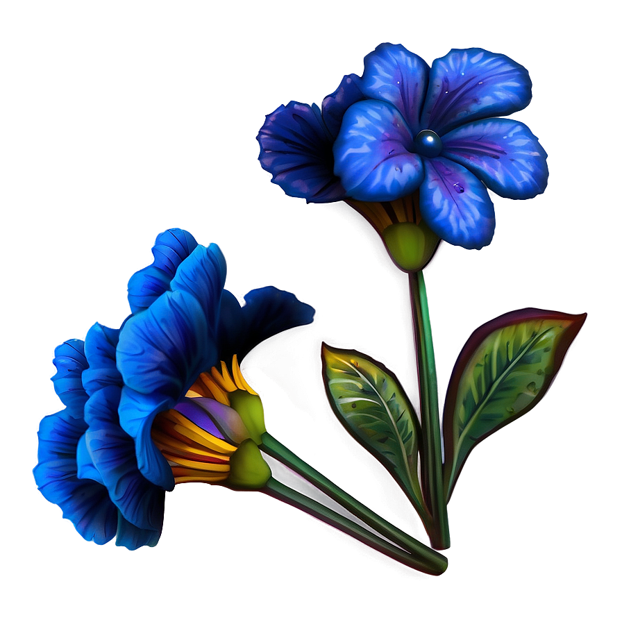 Midnight Blue Flowers Png 04292024