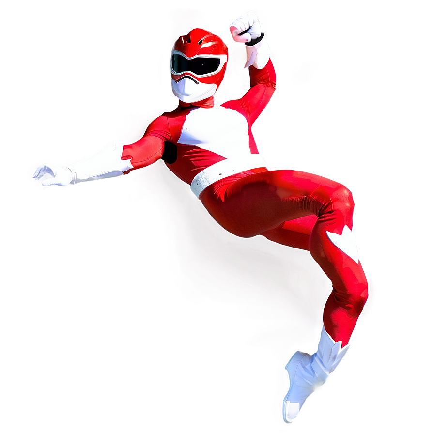 Mighty Red Ranger Leap Png Flm