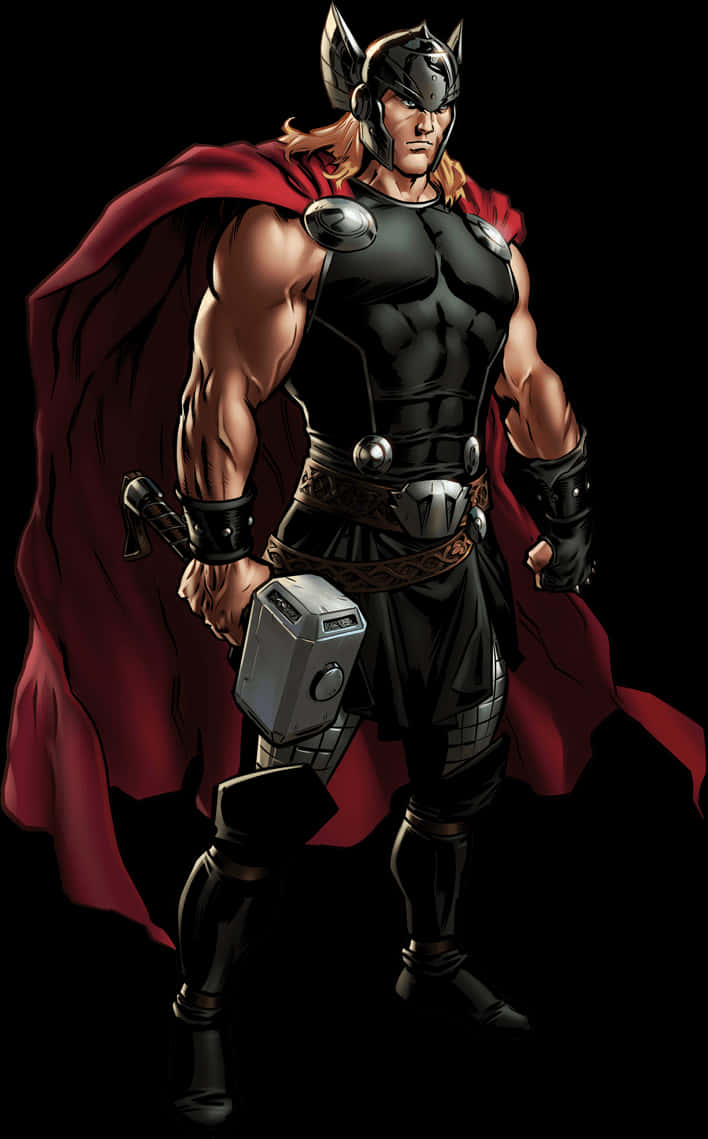 Mighty_ Thor_ Illustration PNG with transparent background