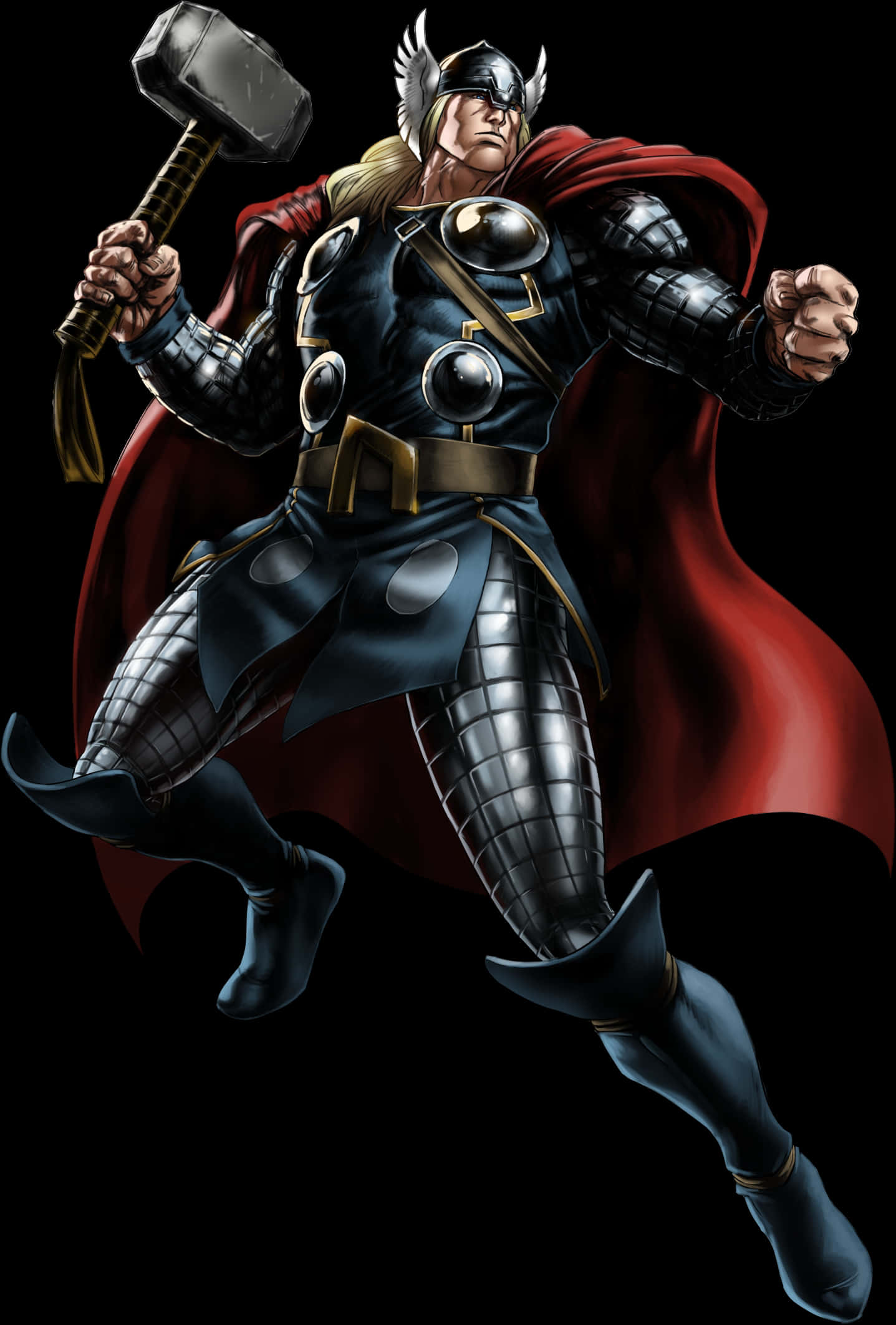 Mighty Thor With Mjolnir PNG with transparent background