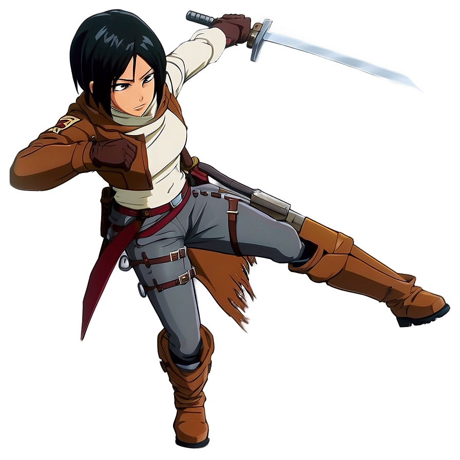 Mikasa Ackerman Action Pose Png 06242024