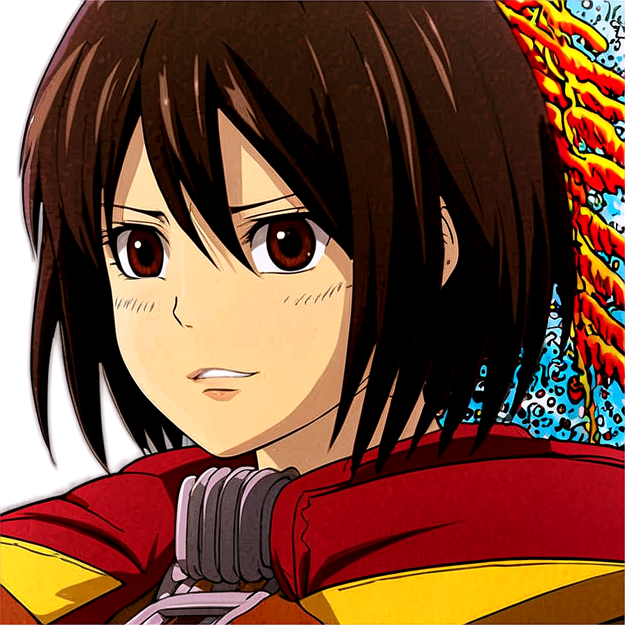 Mikasa Ackerman Close-Up PNG irt43 PNG with transparent background