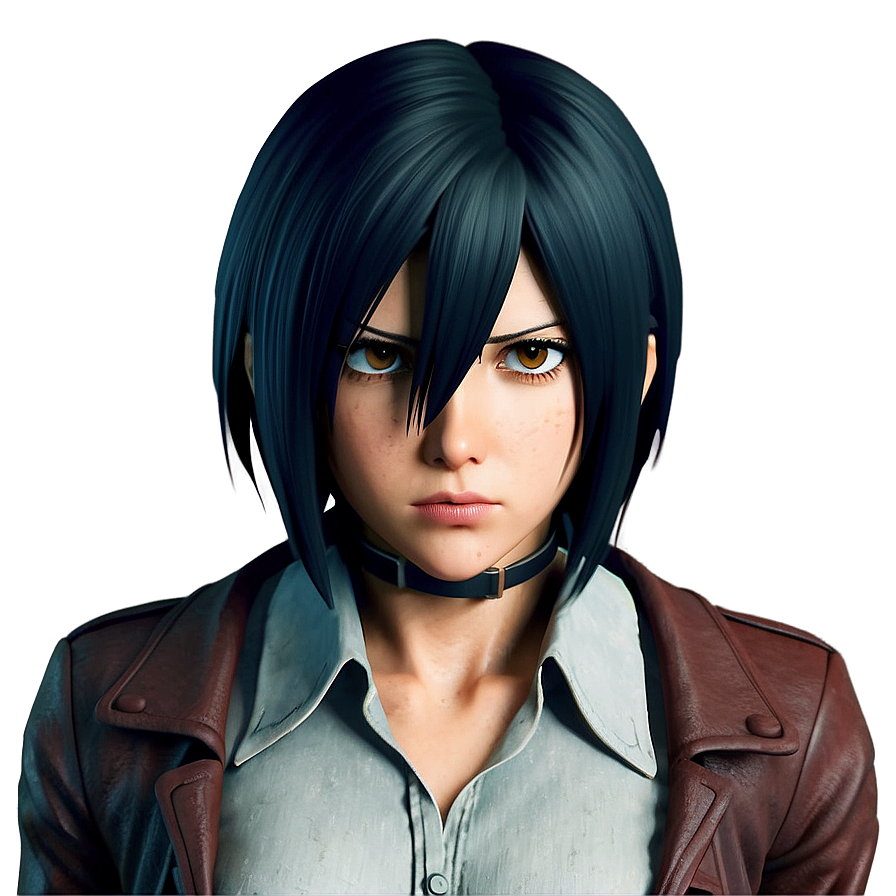 Mikasa Ackerman Serious Look PNG 06242024 PNG with transparent background