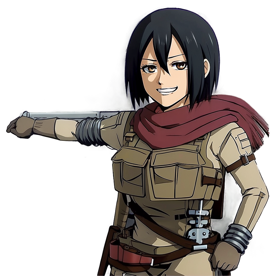 Mikasa Ackerman Smiling PNG gsj PNG with transparent background