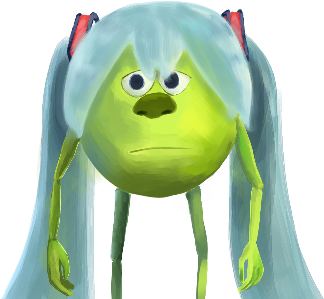 Mike Wazowski With Long Hair