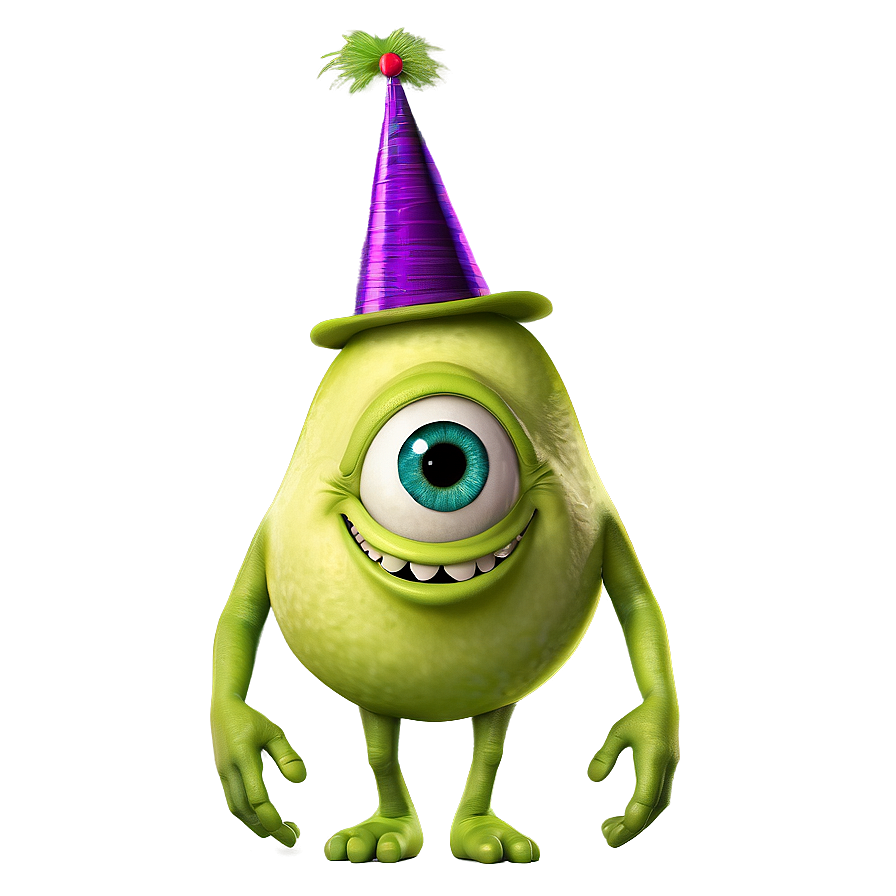 Mike Wazowski with Party Hat PNG 05232024 PNG with transparent background