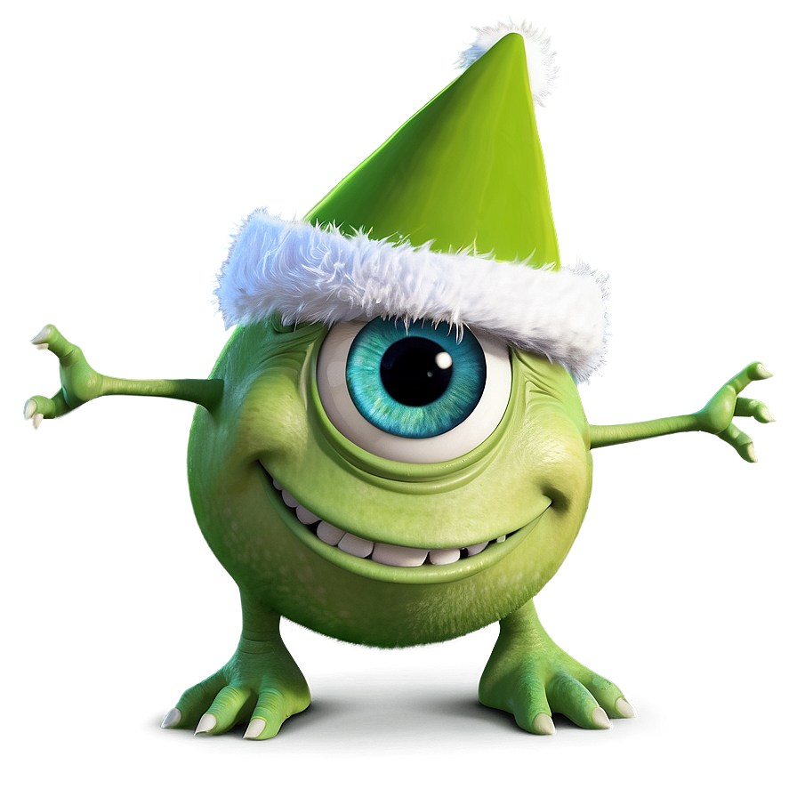 Mike Wazowski with Party Hat PNG eyn30 PNG with transparent background