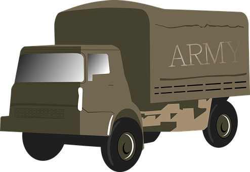 Military_ Cargo_ Truck_ Vector PNG with transparent background