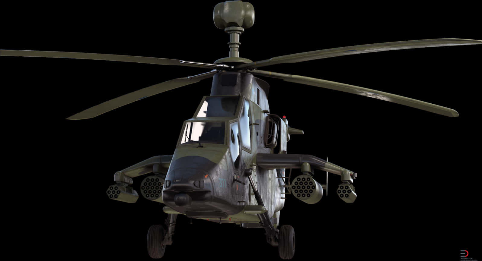 Eurocopter Tiger Helicopter Rotor Turbosquid 3d Modeling - Helicopter 3d Model Png, Transparent Png PNG with transparent background