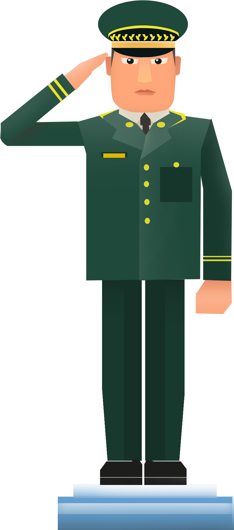 Military Officer Saluting Vector