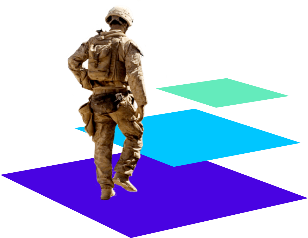 Military Personnel Standing Isolated