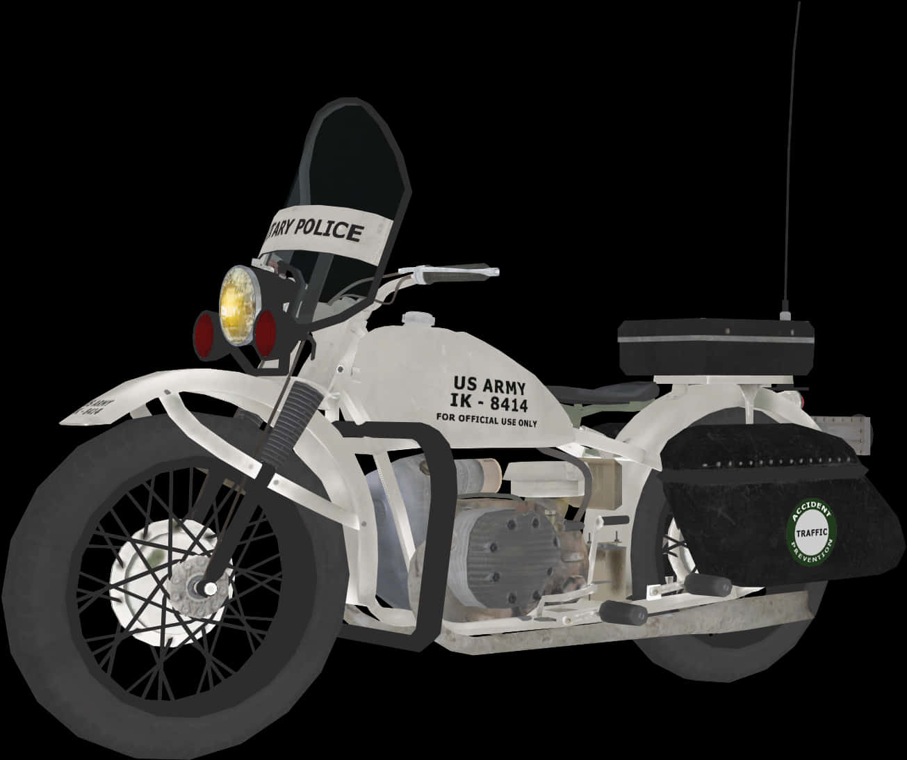 Military Police Motorcycle Isolated