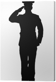 Silhouette Of A Officer Saluting Isolated On White - Salute Silhouettes Of Soldiers PNG with transparent background