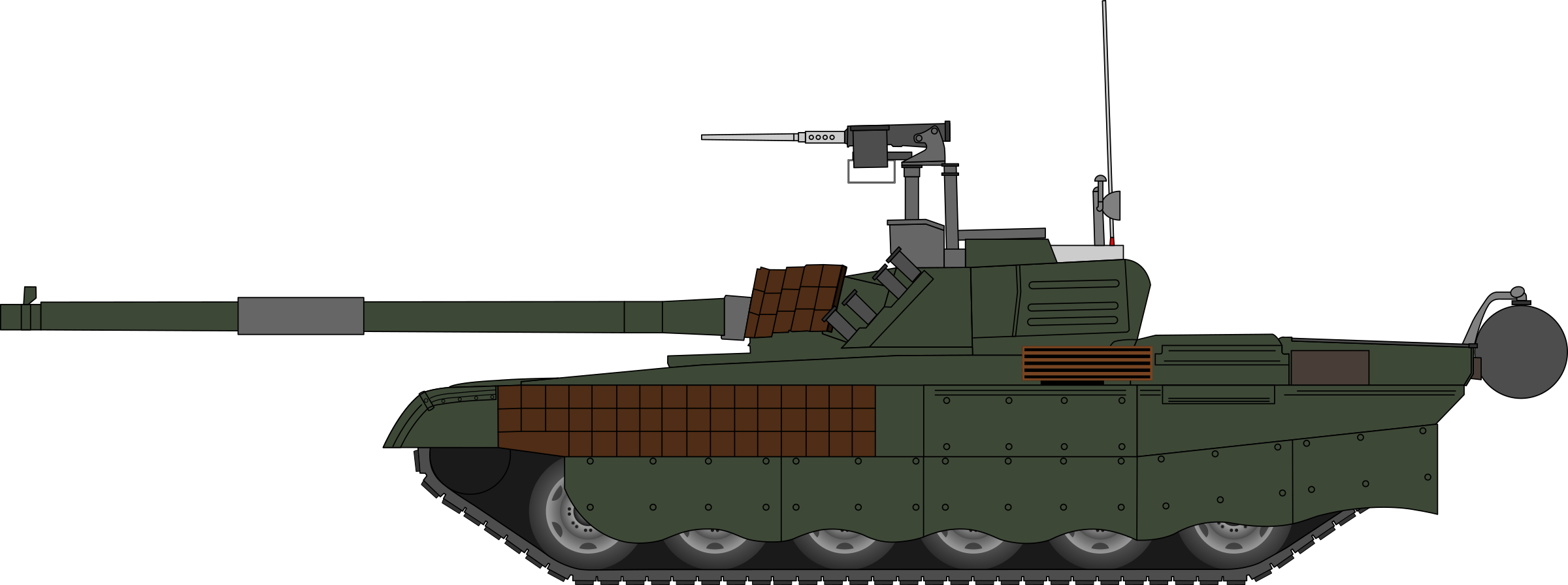 Military Tank Side View Vector