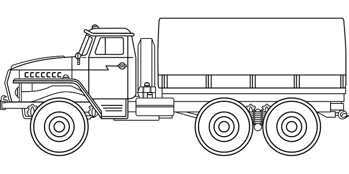 Military_ Truck_ Silhouette_ Vector PNG with transparent background