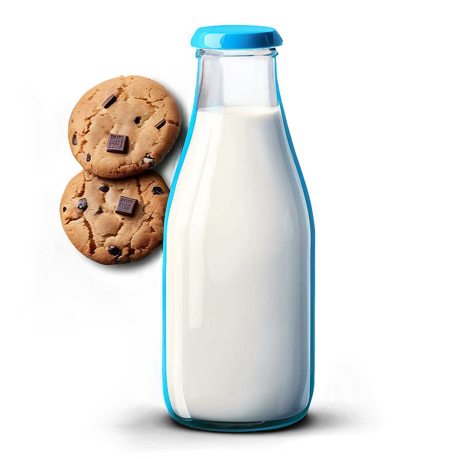 Milk Bottle With Cookies Png Kcc