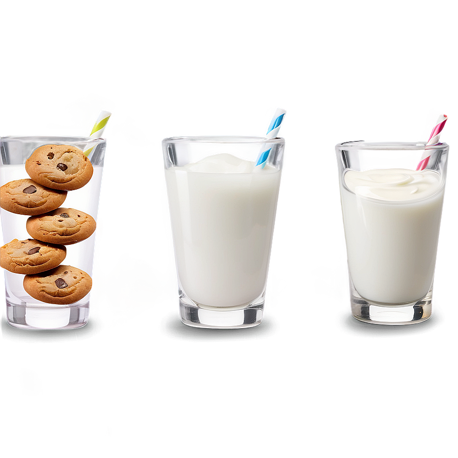 Milk Glass With Cookies Png 46