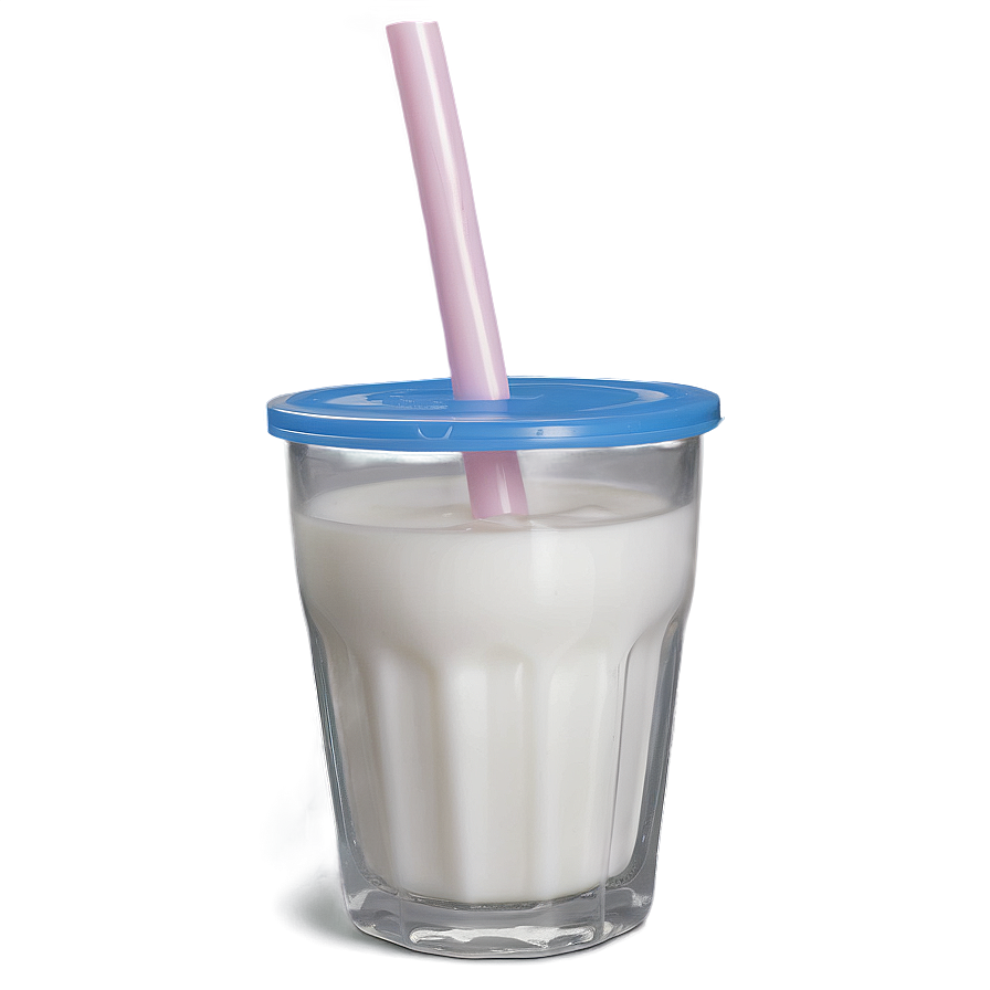 Milk Glass With Straw Png 50