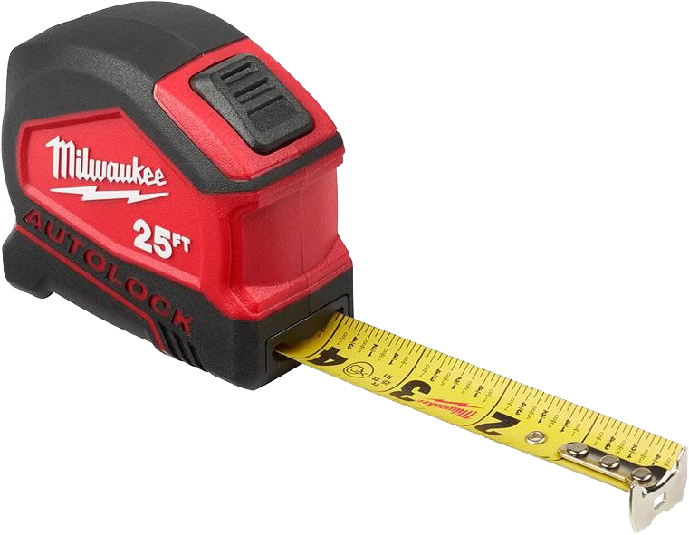 Milwaukee Autolock Tape Measure25ft PNG with transparent background