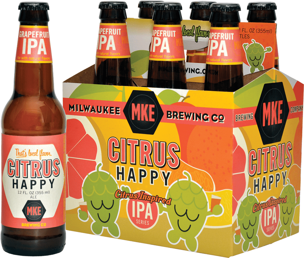Milwaukee Citrus Happy I P A Beer Pack PNG with transparent background