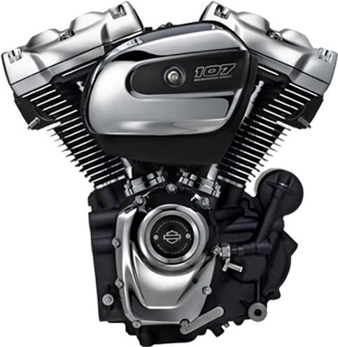 Milwaukee Eight107 Motorcycle Engine PNG with transparent background