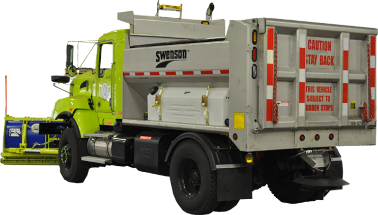 Milwaukee Swenson Salt Spreader Truck PNG with transparent background