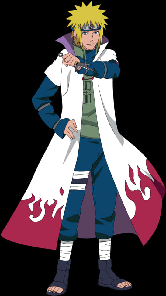 Minato Namikaze Fourth Hokage Character Art PNG with transparent background