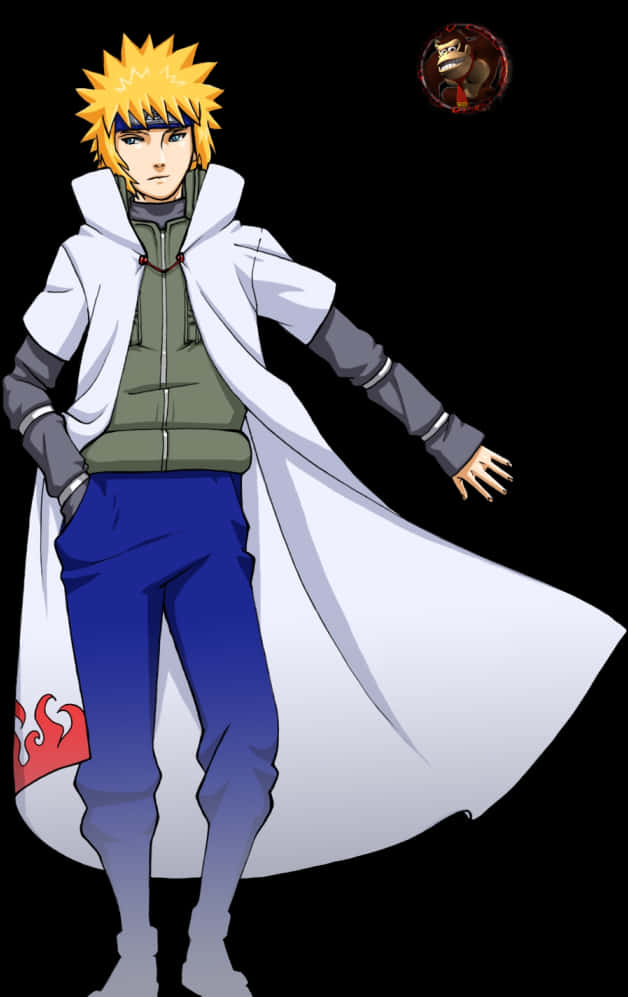 Minato Namikaze Fourth Hokage Illustration PNG with transparent background