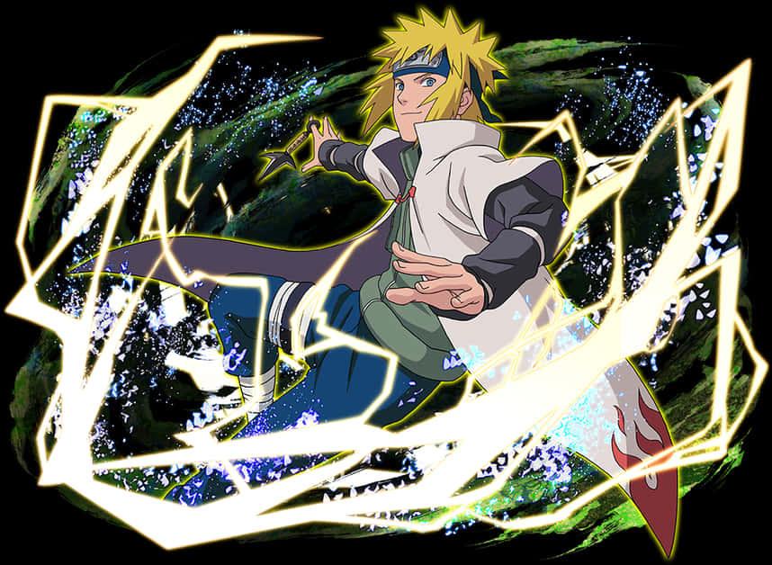 Minato Namikaze Rasengan Formation PNG with transparent background