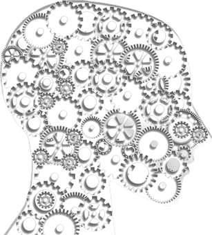 Mind Gears Silhouette PNG with transparent background