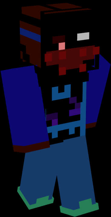 Minecraft_ Character_in_ Darkness PNG with transparent background