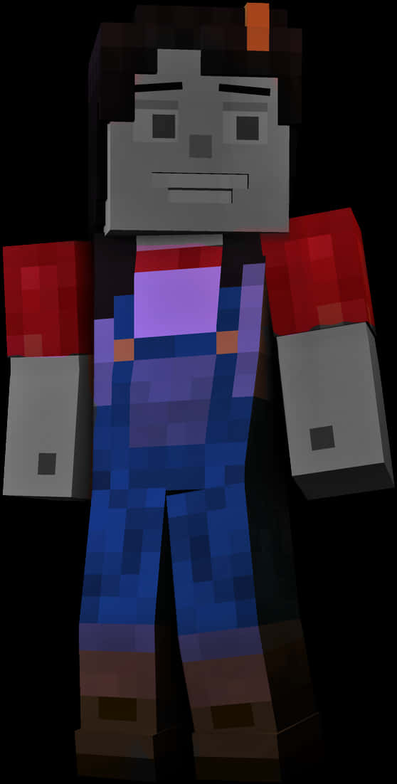 Minecraft_ Character_ Shaded_ Portrait PNG with transparent background