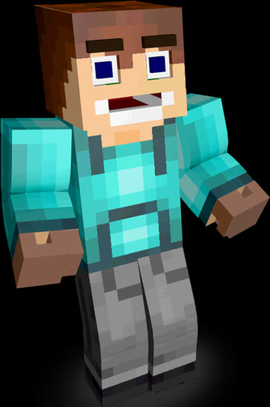 Minecraft Character Steve Diamond Armor PNG with transparent background