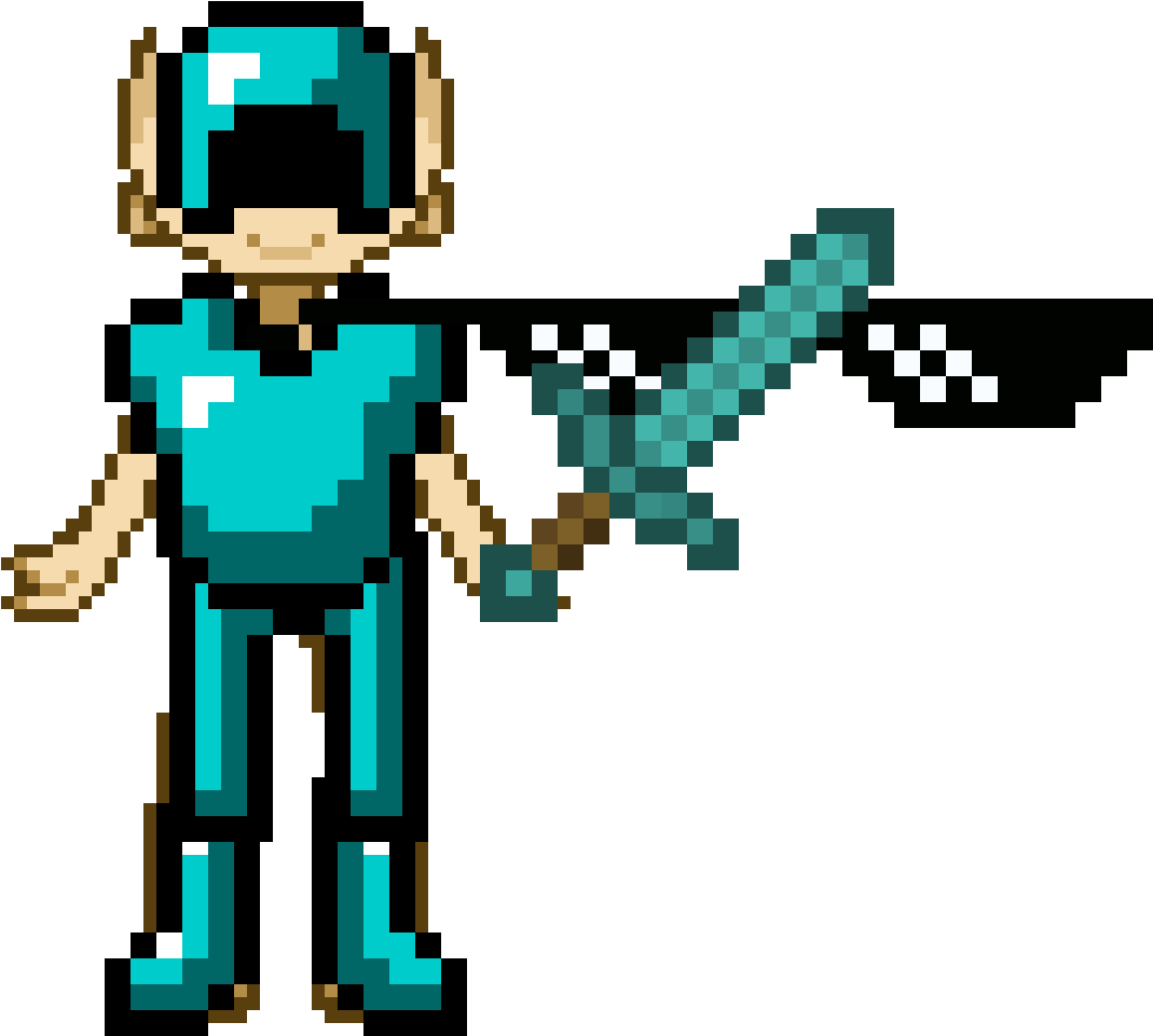 Minecraft Character With Diamond Armorand Sword