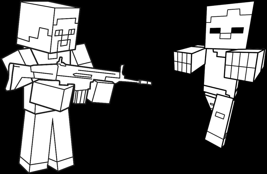 Minecraft Characters Armedand Ready