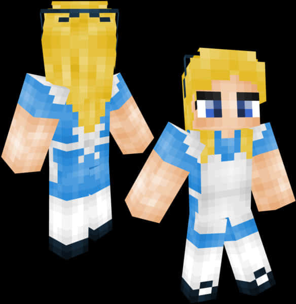 Minecraft Characters Blue Striped Outfit PNG with transparent background