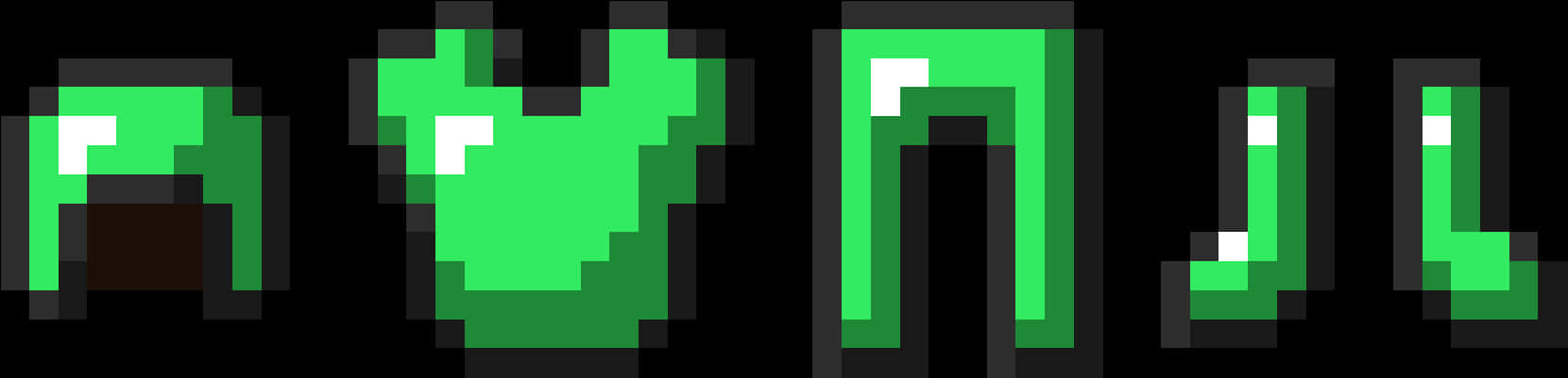 Minecraft_ Creeper_ Character_ Skin_ Parts PNG with transparent background