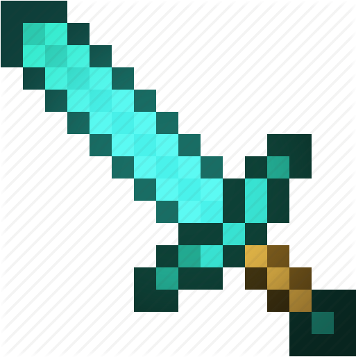 Minecraft Vector - Minecraft Diamond Sword Icon PNG image with a transparent background, free high-resolution download