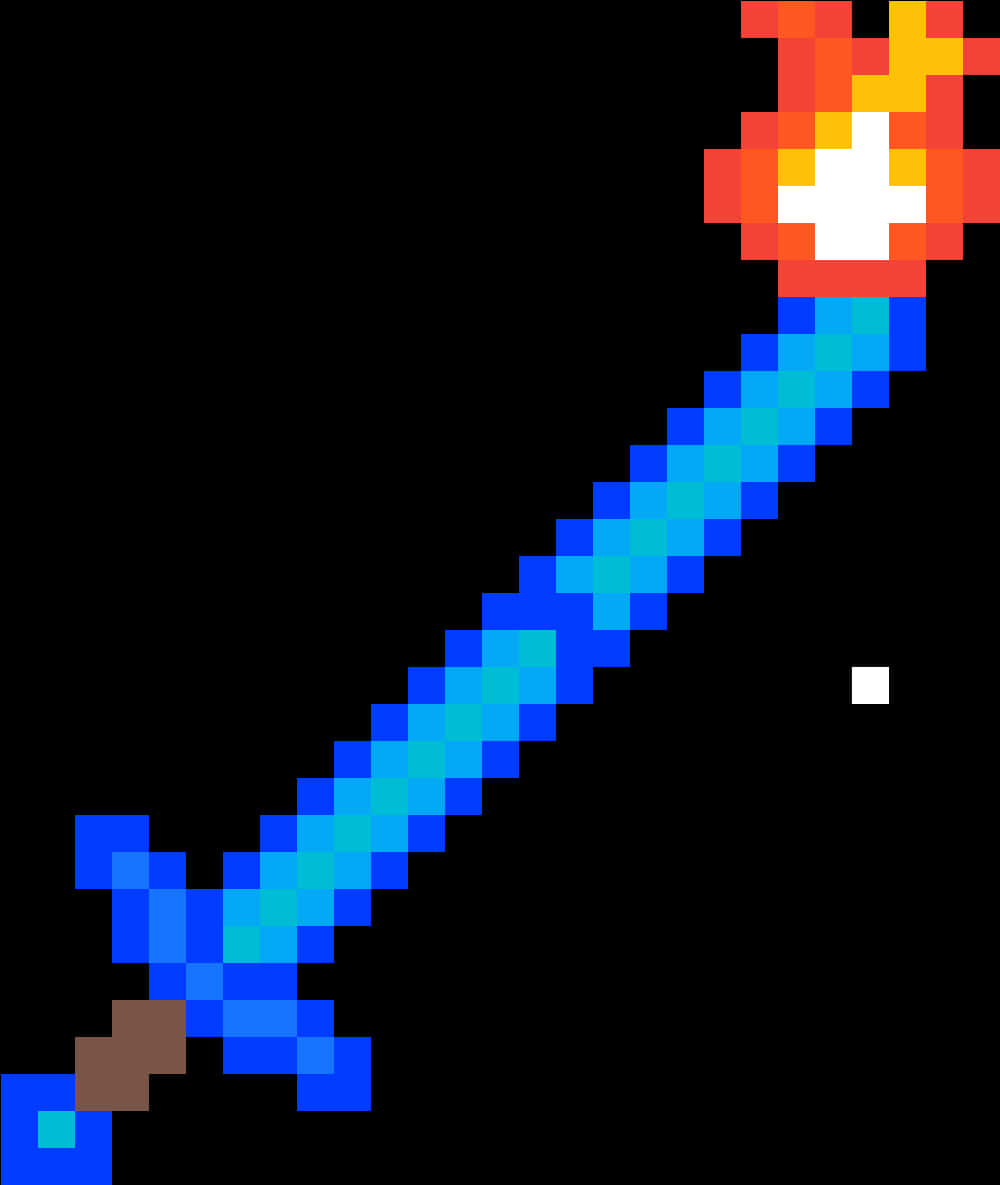 Minecraft Diamond Sword Pixel Art