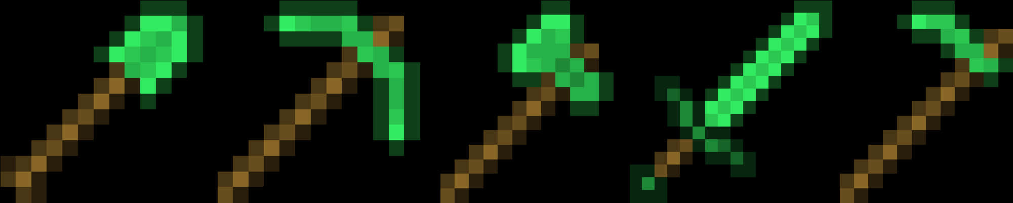 Minecraft Diamond Tools Set PNG with transparent background