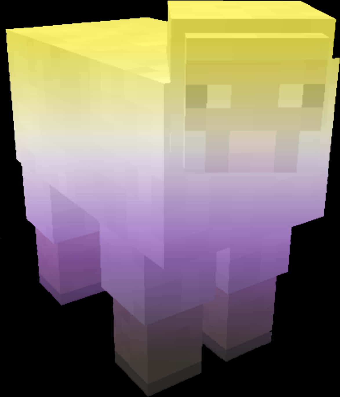 Minecraft_ Glowing_ Character_ Render PNG with transparent background