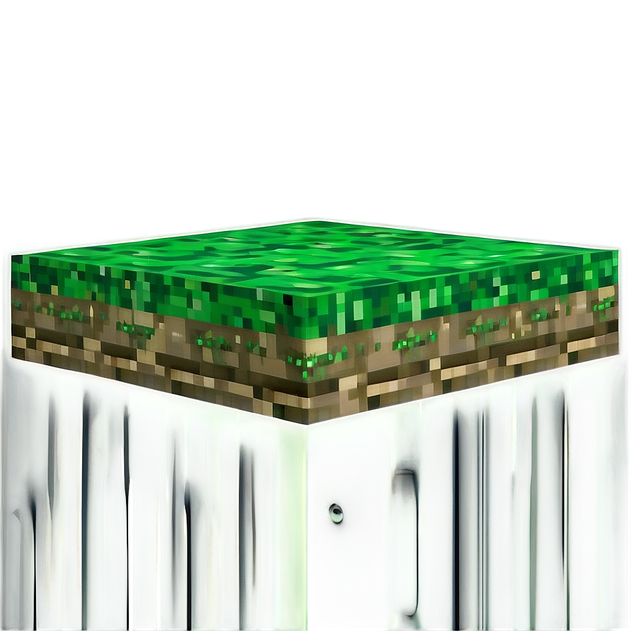 Minecraft Grass Block In Moonlight Png 06252024