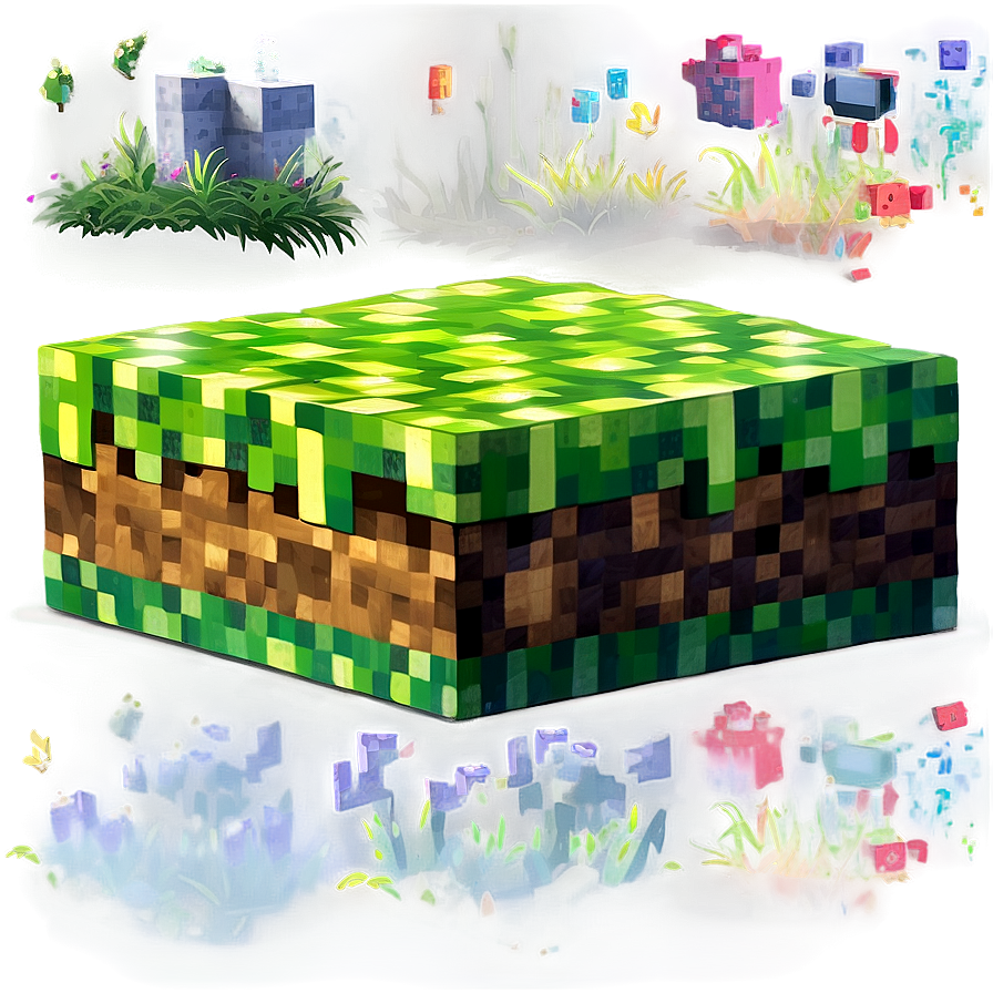 Minecraft Grass Block In Sunlight Png 06252024