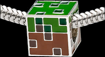 Minecraft Grass Block Pendant PNG with transparent background