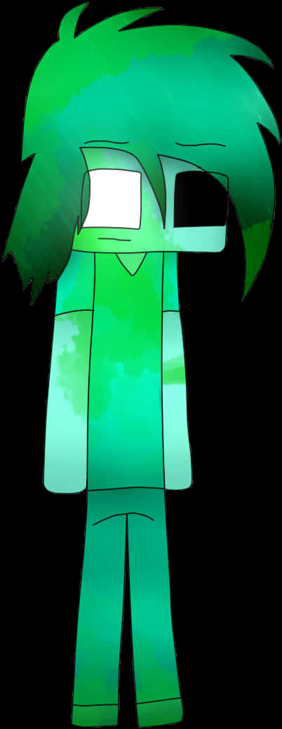Minecraft_ Green_ Character_ Artwork PNG with transparent background