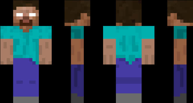 Minecraft Herobrine Character Evolution 661x353 PNG image with a transparent background, free high-resolution download