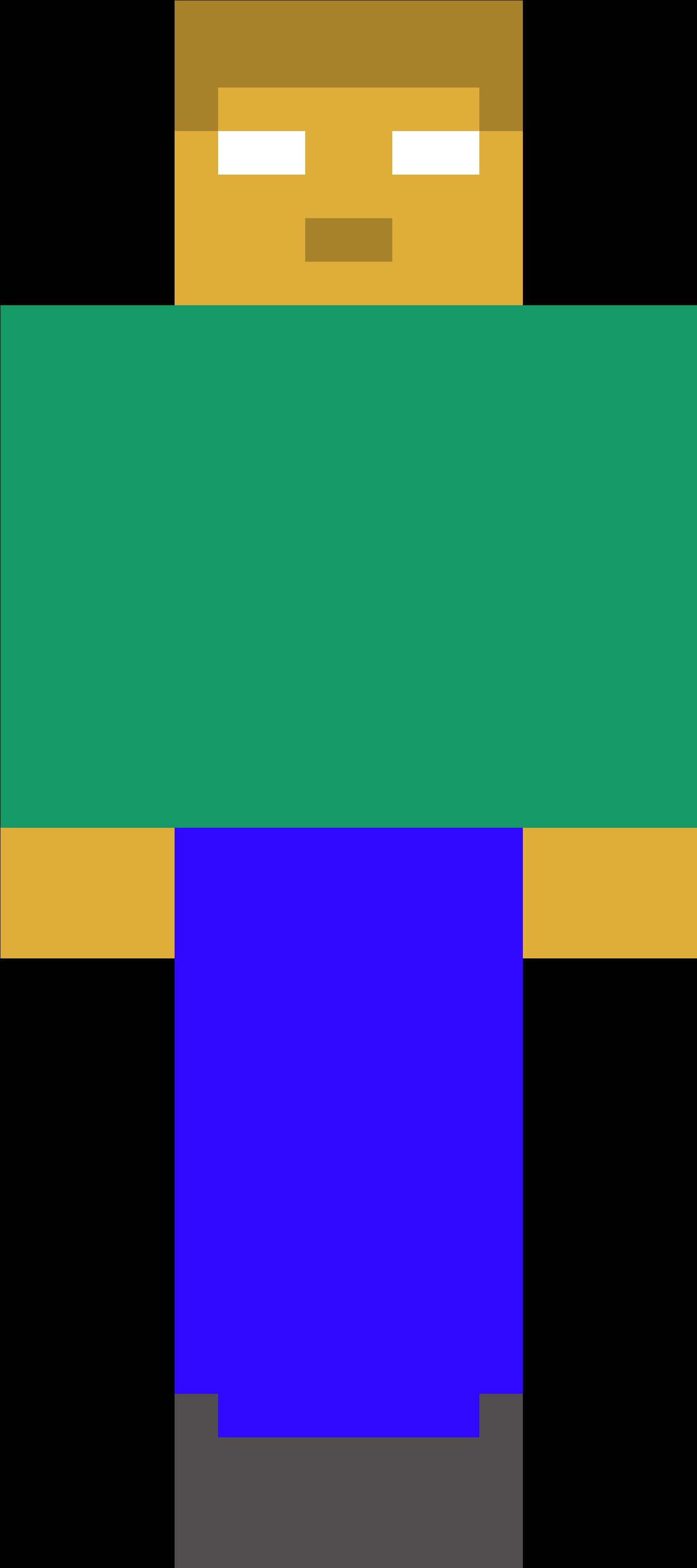 Minecraft Herobrine Character 1601x3601 PNG image with a transparent background, free high-resolution download