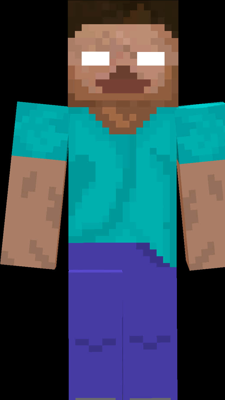 Minecraft Herobrine Character 763x1355 PNG image with a transparent background, free high-resolution download