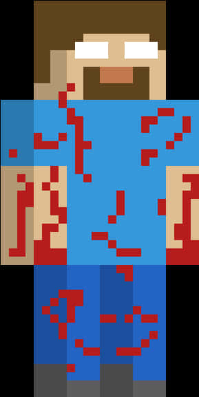 Minecraft Herobrine Mythical Character 289x577 PNG image with a transparent background, free high-resolution download